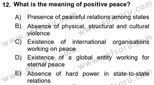 International Security Dersi 2023 - 2024 Yılı Yaz Okulu Sınav Soruları 12. Soru