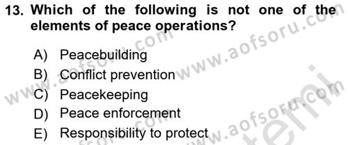 International Security Dersi 2023 - 2024 Yılı Yaz Okulu Sınav Soruları 13. Soru