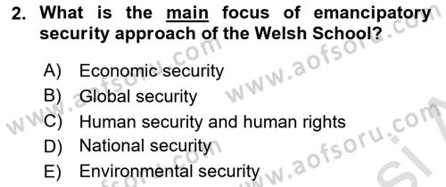International Security Dersi 2023 - 2024 Yılı Yaz Okulu Sınav Soruları 2. Soru
