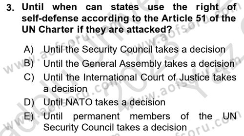 International Security Dersi 2023 - 2024 Yılı Yaz Okulu Sınav Soruları 3. Soru
