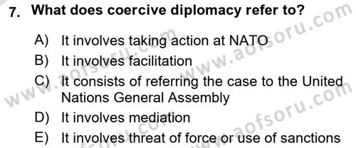 International Security Dersi 2023 - 2024 Yılı Yaz Okulu Sınav Soruları 7. Soru