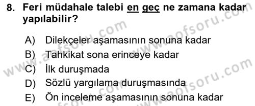 Medeni Usul Hukukuna Giriş Dersi 2020 - 2021 Yılı Yaz Okulu Sınav Soruları 8. Soru