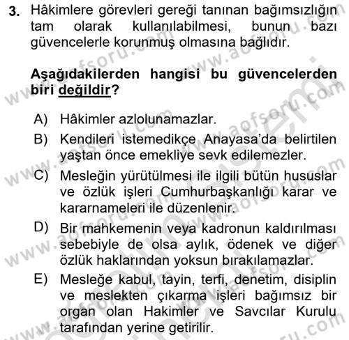 Medeni Usul Hukukuna Giriş Dersi 2021 - 2022 Yılı (Vize) Ara Sınav Soruları 3. Soru