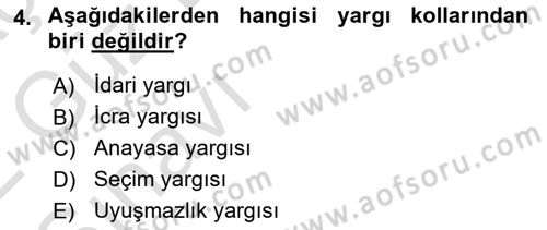 Medeni Usul Hukukuna Giriş Dersi 2021 - 2022 Yılı (Vize) Ara Sınav Soruları 4. Soru