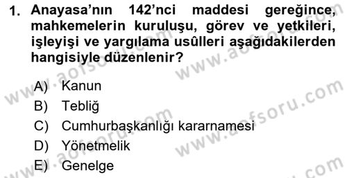 Medeni Usul Hukukuna Giriş Dersi 2021 - 2022 Yılı (Final) Dönem Sonu Sınav Soruları 1. Soru