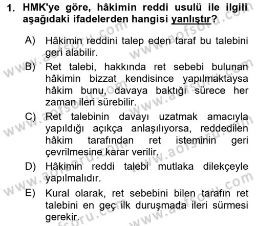 Medeni Usul Hukukuna Giriş Dersi 2021 - 2022 Yılı Yaz Okulu Sınav Soruları 1. Soru