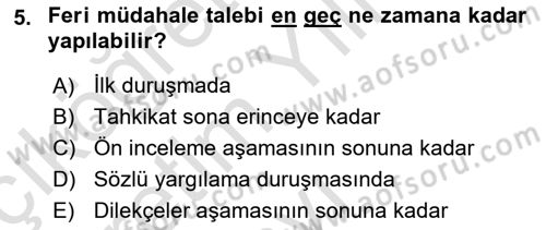 Medeni Usul Hukukuna Giriş Dersi 2021 - 2022 Yılı Yaz Okulu Sınav Soruları 5. Soru