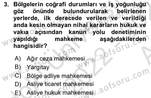 Medeni Usul Hukukuna Giriş Dersi 2022 - 2023 Yılı (Vize) Ara Sınav Soruları 3. Soru