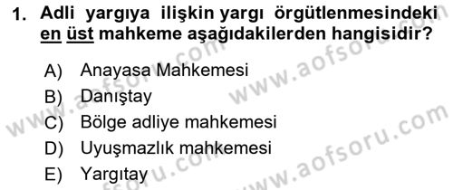 Medeni Usul Hukukuna Giriş Dersi 2022 - 2023 Yılı (Final) Dönem Sonu Sınav Soruları 1. Soru