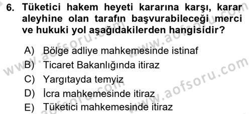 Medeni Usul Hukukuna Giriş Dersi 2023 - 2024 Yılı (Vize) Ara Sınav Soruları 6. Soru
