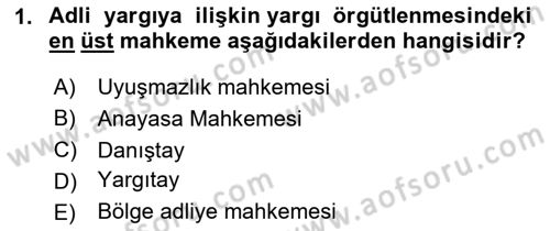 Medeni Usul Hukukuna Giriş Dersi 2023 - 2024 Yılı Yaz Okulu Sınav Soruları 1. Soru