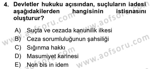 Ceza Hukuku Bilgisi Dersi Ara Sınavı Deneme Sınav Soruları 4. Soru