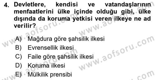Ceza Hukuku Bilgisi Dersi Ara Sınavı Deneme Sınav Soruları 4. Soru
