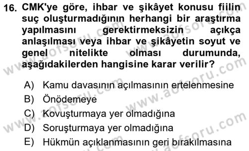 Ceza Hukuku Bilgisi Dersi 2022 - 2023 Yılı Yaz Okulu Sınav Soruları 16. Soru