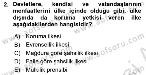 Ceza Hukuku Bilgisi Dersi 2024 - 2025 Yılı Yaz Okulu Sınav Soruları 2. Soru
