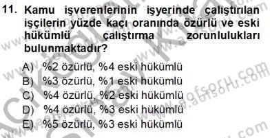 Bireysel İş Hukuku Dersi 2012 - 2013 Yılı (Vize) Ara Sınav Soruları 11. Soru