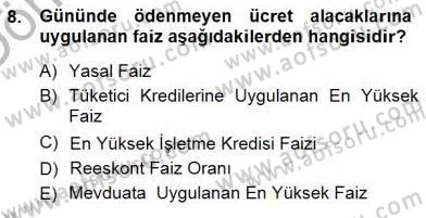 Bireysel İş Hukuku Dersi 2012 - 2013 Yılı (Final) Dönem Sonu Sınav Soruları 8. Soru