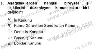 Bireysel İş Hukuku Dersi 2013 - 2014 Yılı (Vize) Ara Sınav Soruları 1. Soru