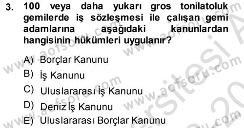 Bireysel İş Hukuku Dersi 2013 - 2014 Yılı Tek Ders Sınav Soruları 3. Soru