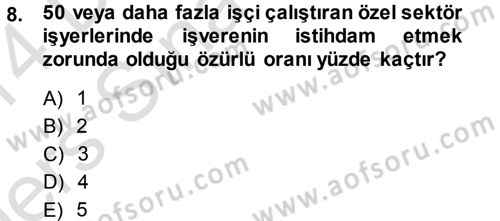Bireysel İş Hukuku Dersi 2013 - 2014 Yılı Tek Ders Sınav Soruları 8. Soru