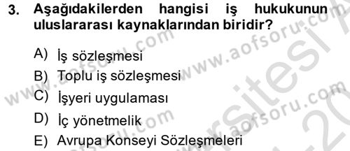Bireysel İş Hukuku Dersi 2014 - 2015 Yılı Tek Ders Sınav Soruları 3. Soru