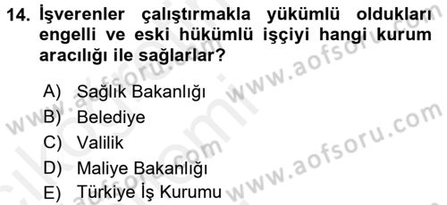 Bireysel İş Hukuku Dersi 2015 - 2016 Yılı Tek Ders Sınav Soruları 14. Soru
