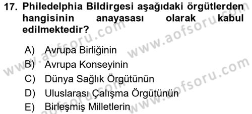 Bireysel İş Hukuku Dersi 2015 - 2016 Yılı Tek Ders Sınav Soruları 17. Soru