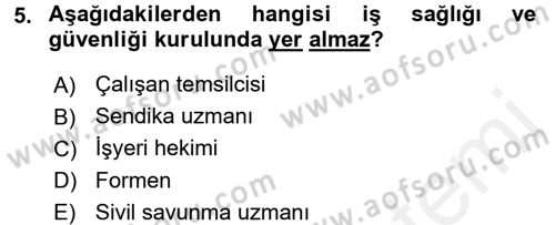 Bireysel İş Hukuku Dersi 2015 - 2016 Yılı Tek Ders Sınav Soruları 5. Soru