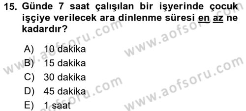 Bireysel İş Hukuku Dersi 2016 - 2017 Yılı 3 Ders Sınav Soruları 15. Soru