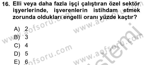 Bireysel İş Hukuku Dersi 2016 - 2017 Yılı 3 Ders Sınav Soruları 16. Soru