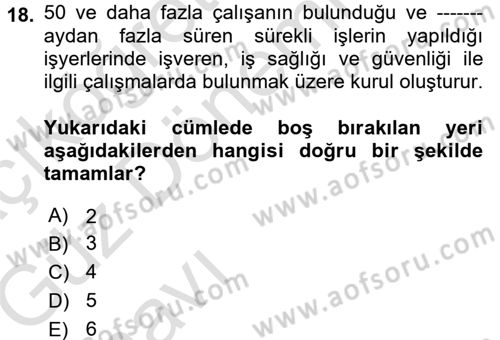 Bireysel İş Hukuku Dersi 2017 - 2018 Yılı (Vize) Ara Sınav Soruları 18. Soru