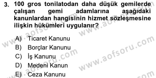 Bireysel İş Hukuku Dersi 2017 - 2018 Yılı (Vize) Ara Sınav Soruları 3. Soru