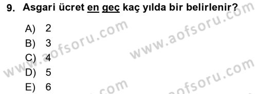 Bireysel İş Hukuku Dersi 2018 - 2019 Yılı 3 Ders Sınav Soruları 9. Soru