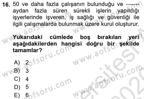 Bireysel İş Hukuku Dersi Ara Sınavı Deneme Sınav Soruları 16. Soru