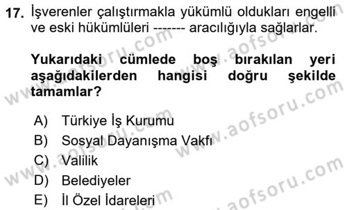 Bireysel İş Hukuku Dersi 2019 - 2020 Yılı (Final) Dönem Sonu Sınav Soruları 17. Soru