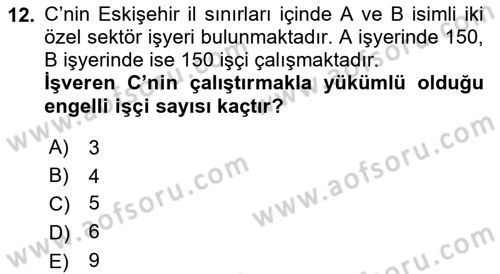 Bireysel İş Hukuku Dersi 2021 - 2022 Yılı (Vize) Ara Sınav Soruları 12. Soru