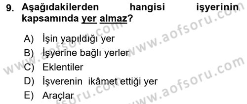 Bireysel İş Hukuku Dersi 2021 - 2022 Yılı (Vize) Ara Sınav Soruları 9. Soru