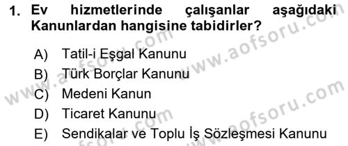 Bireysel İş Hukuku Dersi 2021 - 2022 Yılı (Final) Dönem Sonu Sınav Soruları 1. Soru