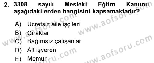 Bireysel İş Hukuku Dersi 2021 - 2022 Yılı (Final) Dönem Sonu Sınav Soruları 2. Soru