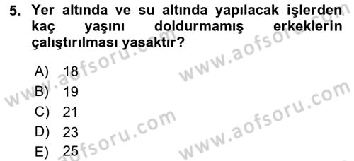Bireysel İş Hukuku Dersi 2021 - 2022 Yılı (Final) Dönem Sonu Sınav Soruları 5. Soru