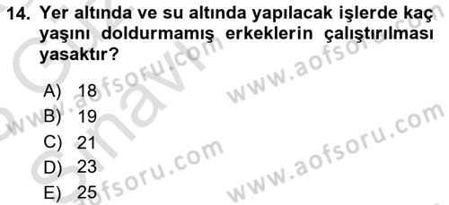 Bireysel İş Hukuku Dersi 2022 - 2023 Yılı (Vize) Ara Sınav Soruları 14. Soru