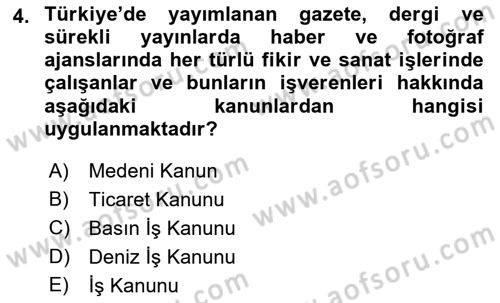 Bireysel İş Hukuku Dersi 2022 - 2023 Yılı (Vize) Ara Sınav Soruları 4. Soru