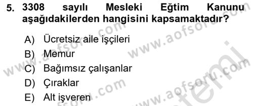 Bireysel İş Hukuku Dersi 2022 - 2023 Yılı (Vize) Ara Sınav Soruları 5. Soru