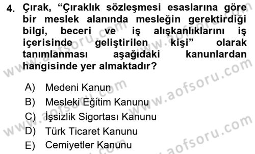 Bireysel İş Hukuku Dersi 2022 - 2023 Yılı (Final) Dönem Sonu Sınav Soruları 4. Soru