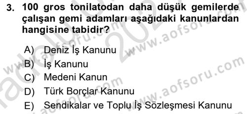 Bireysel İş Hukuku Dersi 2023 - 2024 Yılı (Vize) Ara Sınav Soruları 3. Soru