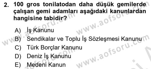 Bireysel İş Hukuku Dersi 2023 - 2024 Yılı Yaz Okulu Sınav Soruları 2. Soru