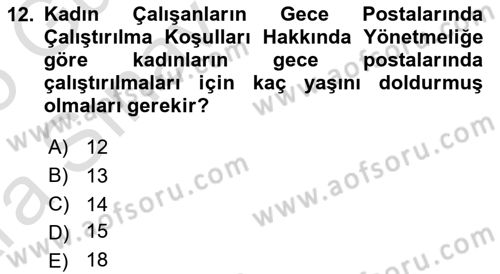Bireysel İş Hukuku Dersi 2024 - 2025 Yılı (Vize) Ara Sınav Soruları 12. Soru