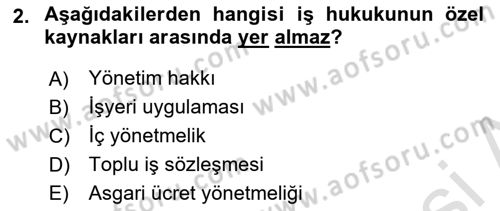 Bireysel İş Hukuku Dersi 2024 - 2025 Yılı (Vize) Ara Sınav Soruları 2. Soru
