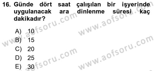 Bireysel İş Hukuku Dersi 2025 - 2026 Yılı (Final) Dönem Sonu Sınav Soruları 16. Soru