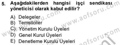 Toplu İş Hukuku Dersi 2012 - 2013 Yılı (Vize) Ara Sınav Soruları 5. Soru